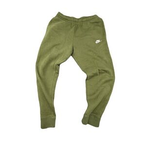 Mens Vintage Nike Blue Tag Joggers Fleece Sweatpants Green Swoosh Size Medium